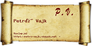 Petró Vajk névjegykártya